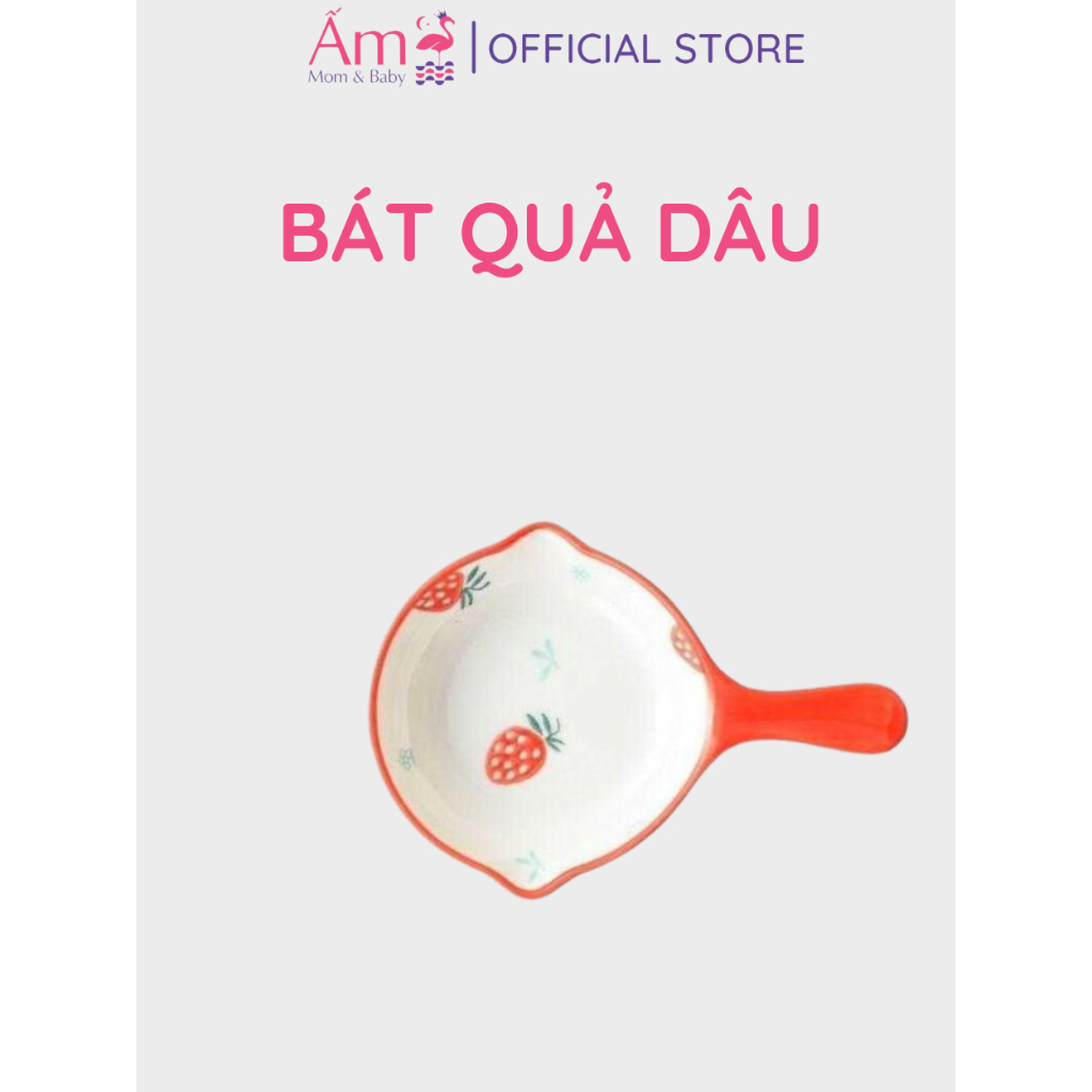 Bát Ăn Dặm Oval Cho Bé Bằng Sứ Ấm Baby Kiểu Nhật Có Quai Nắm Hình Đáng Yêu Men Sứ Cao Cấp Ấm Gift Decor