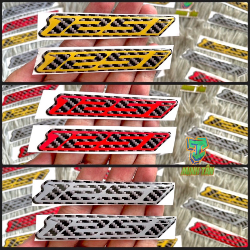 Tem keo nổi số 125i decal carbon, tem nổi đẹp sắc nét (giá 1 cặp)