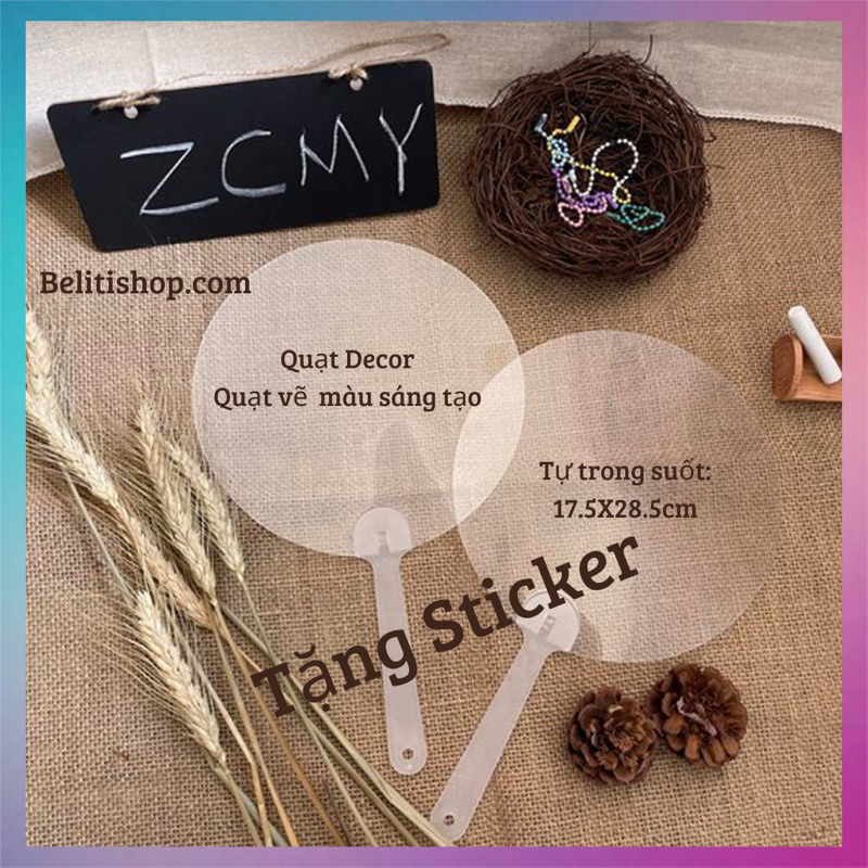 Quạt Decor Tường - Quạt Cầm Tay Mini Sáng Tạo Trong Suốt Dùng Để Làm Đồ Chơi Cho Bé