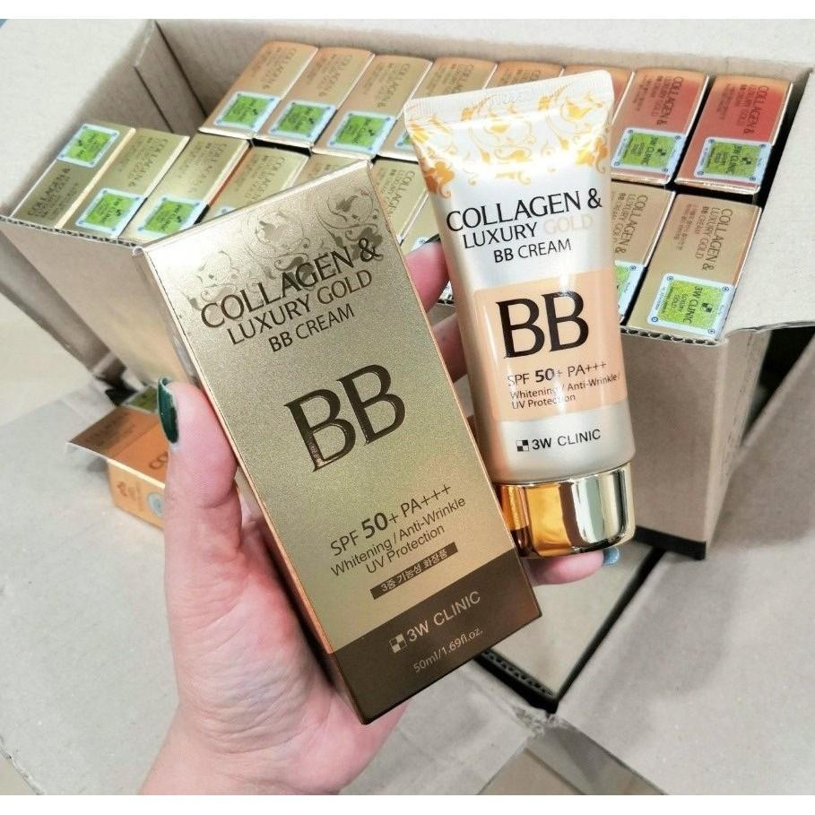 Kem Nền Trang Điểm Collagen & Luxury Gold BB Cream SPF50 PA+++ 3W Clinic 50ml