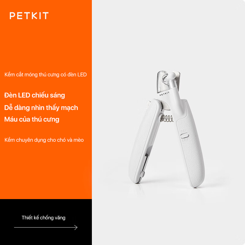 Bộ dụng cụ cắt móng chân tay cho chó mèo Xiaomi Petkit có đèn led
