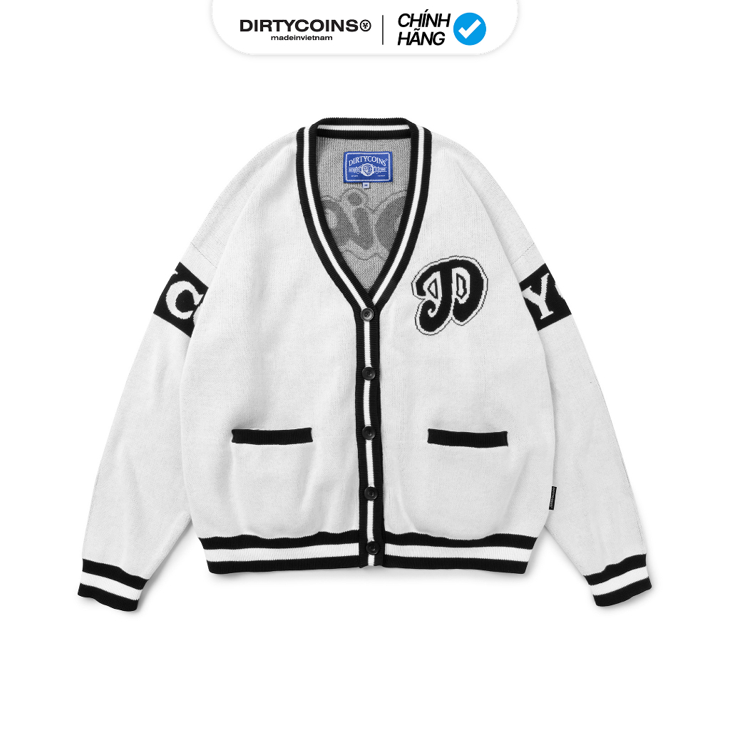 Áo Khoác DirtyCoins JP Knit Cardigan - White