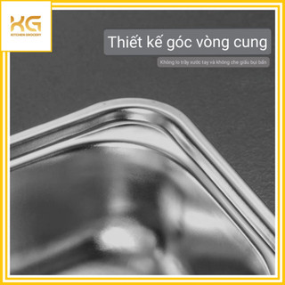 Khay Cơm Phần Nhỏ Inox 304 5 Ngăn (KT: 28.5cm x 22.5cm x 4.2cm)