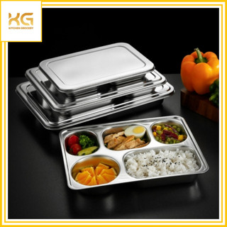 Khay cơm phần nhỏ inox 304 5 ngăn