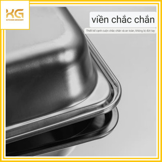Khay Cơm Phần Nhỏ Inox 304 5 Ngăn (KT: 28.5cm x 22.5cm x 4.2cm)