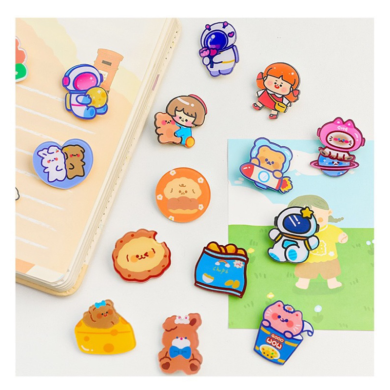 Gim Cài Áo Hình Hoạt Hình Dễ Thương