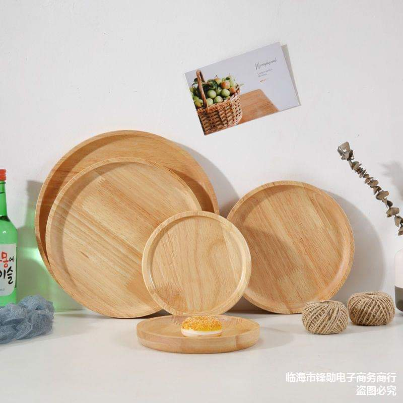 Khay gỗ tự nhiên hình tròn DECOR size 16cm, 20cm, 25cm, 30cm