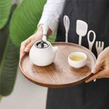 Khay gỗ tự nhiên hình tròn DECOR size 16cm, 20cm, 25cm, 30cm