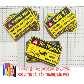 Tem thông báo, chú ý, cảnh báo trang trí xe ngộ nghĩnh.