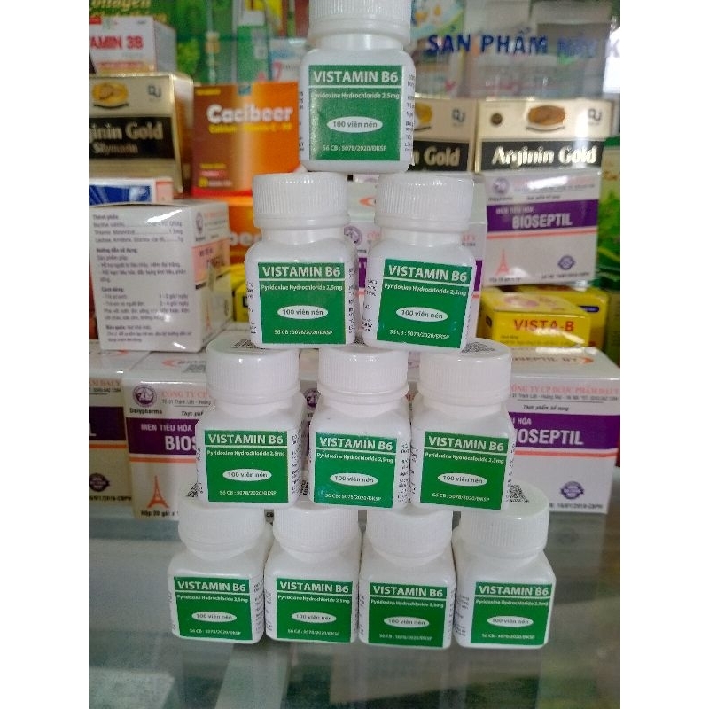 VISTAMIN B6 Đại Uy Lọ 100 viên giúp bổ sung Vitamin B6 cho cơ thể..