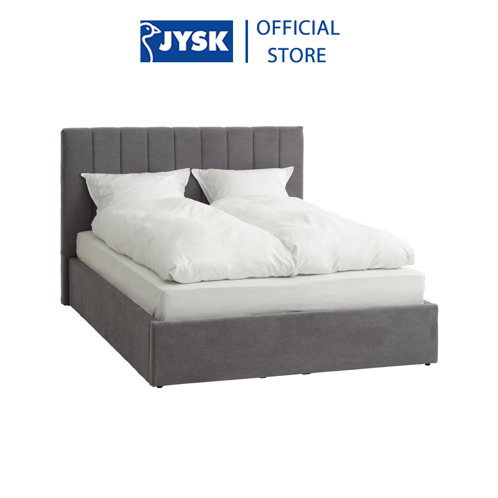 Giường | JYSK Agerfeld | gỗ công nghiệp/vải polyester | xám đậm | R160/180xD200cm