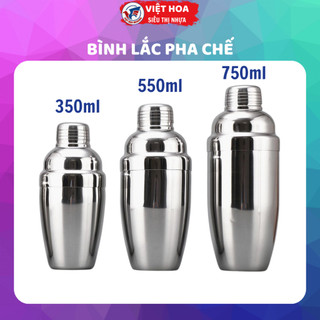 Bình lắc shaker inox pha chế cocktail 350 - 550 - 750ml, lắc rịu inox loại 1 - tico