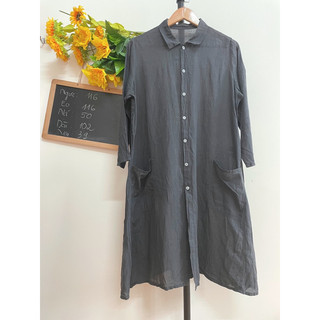 [BIGSIZE,FREESIZE] Đầm Sơ Mi Xô Nhật, Một Lớp Mỏng, 2hand