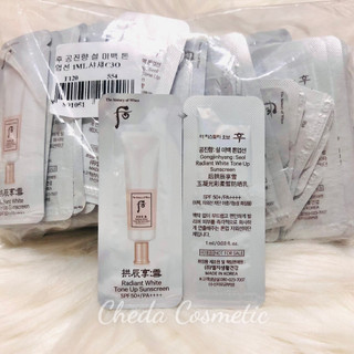 Sample kem chống nắng Whoo trắng dưỡng trắng da Radiant White Tone Up Sunscreen SPF 50+/PA++++ 120 gói.