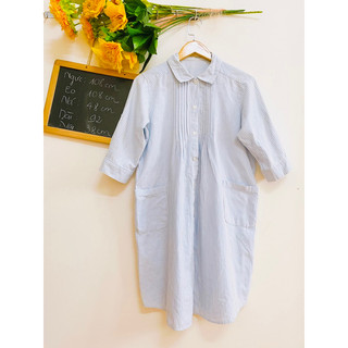 [FREESIZE, BIGSIZE] Đầm Sơ Mi Xô Nhật, Cúc Cài Kiểu, 2hand