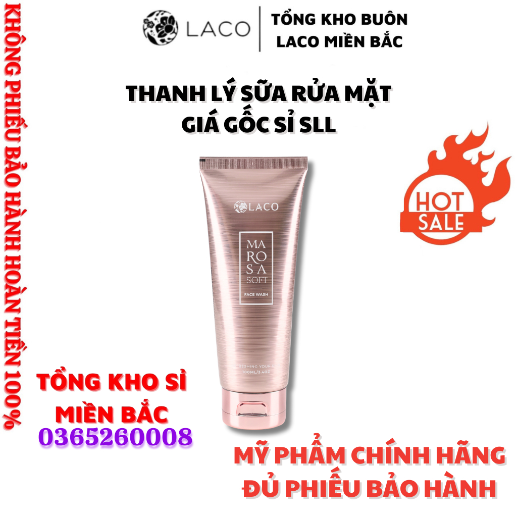 Sữa Rửa Mặt Marosa Laco Chiết Xuất Hoa Hồng Ngoại + KÈM QUÀ TẶNG