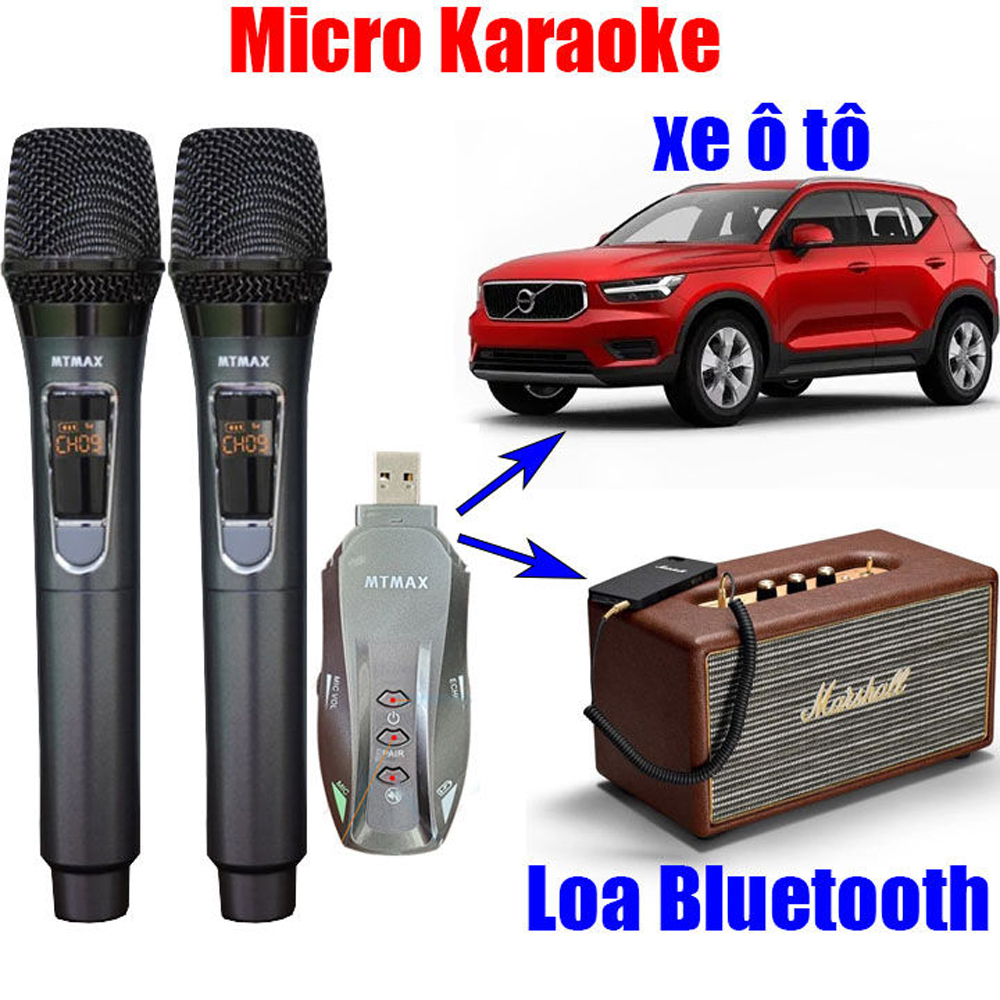 | Sale Xả Hàng | Micro ô tô BX7 không dây kết nối Bluetooth hát karaoke, micro sân khấu-có chức năng chống nhiễu