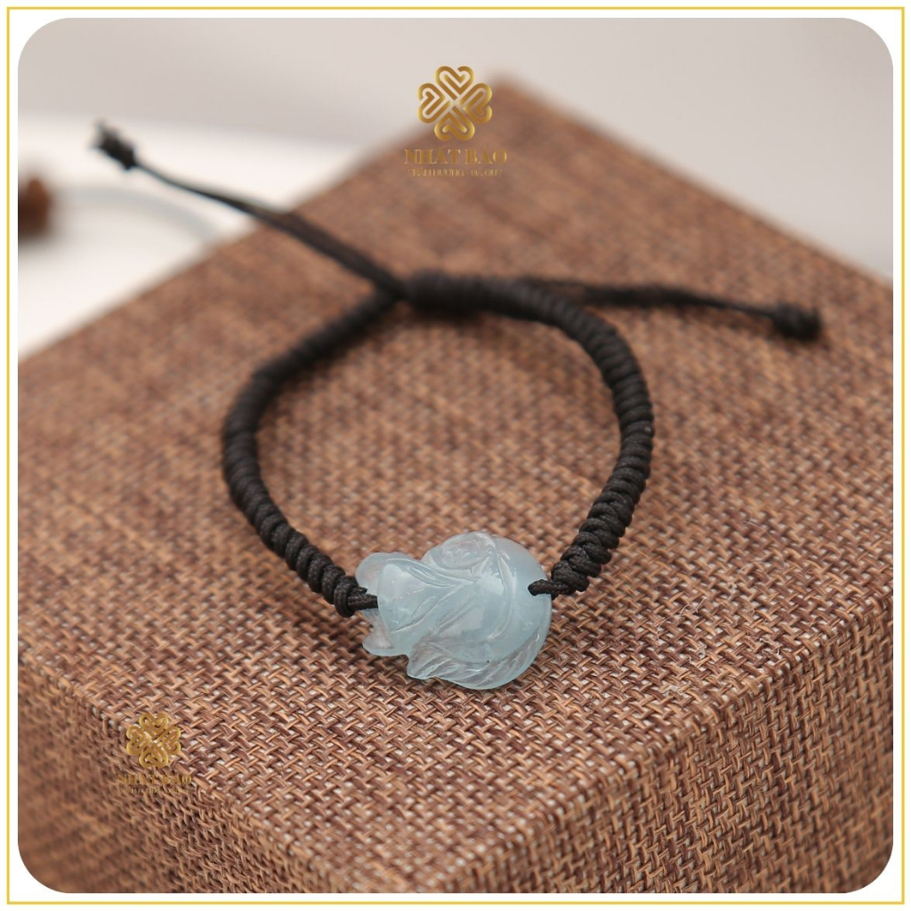 Vòng Tay Chỉ Thắt Thủ Công Hồ Ly Aquamarine - Nhất Bảo Trầm Hương & Đá Phong Thủy
