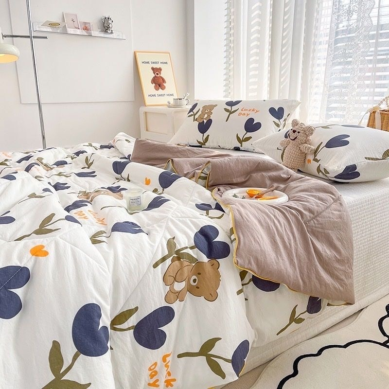 Chăn Hè Cotton Đũi Chuẩn Loại 1 Ruột Xơ Đậu Nành Kích Thước 2mx2m3