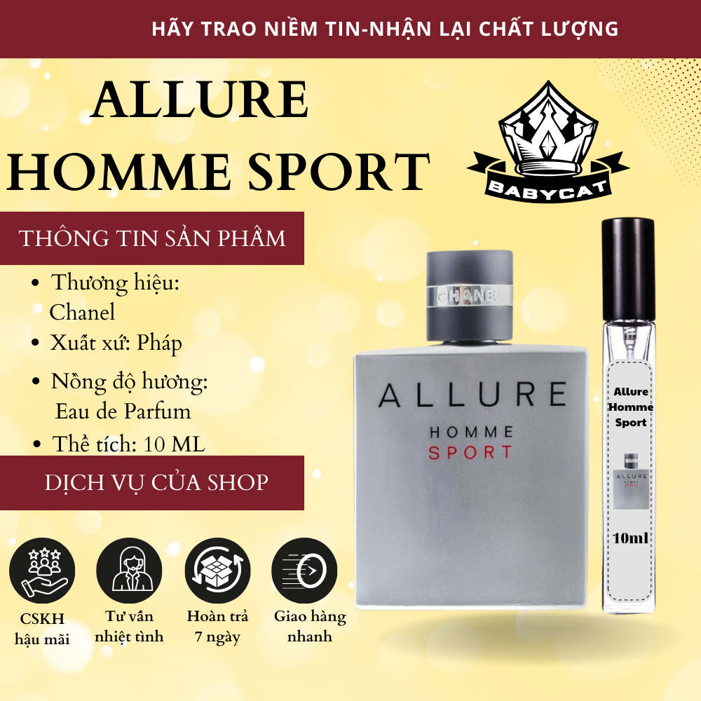 Nước hoa nam Allure Homme Sport 10ml đẳng cấp phái mạnh siêu cuốn hút,độ lưu hương lâu