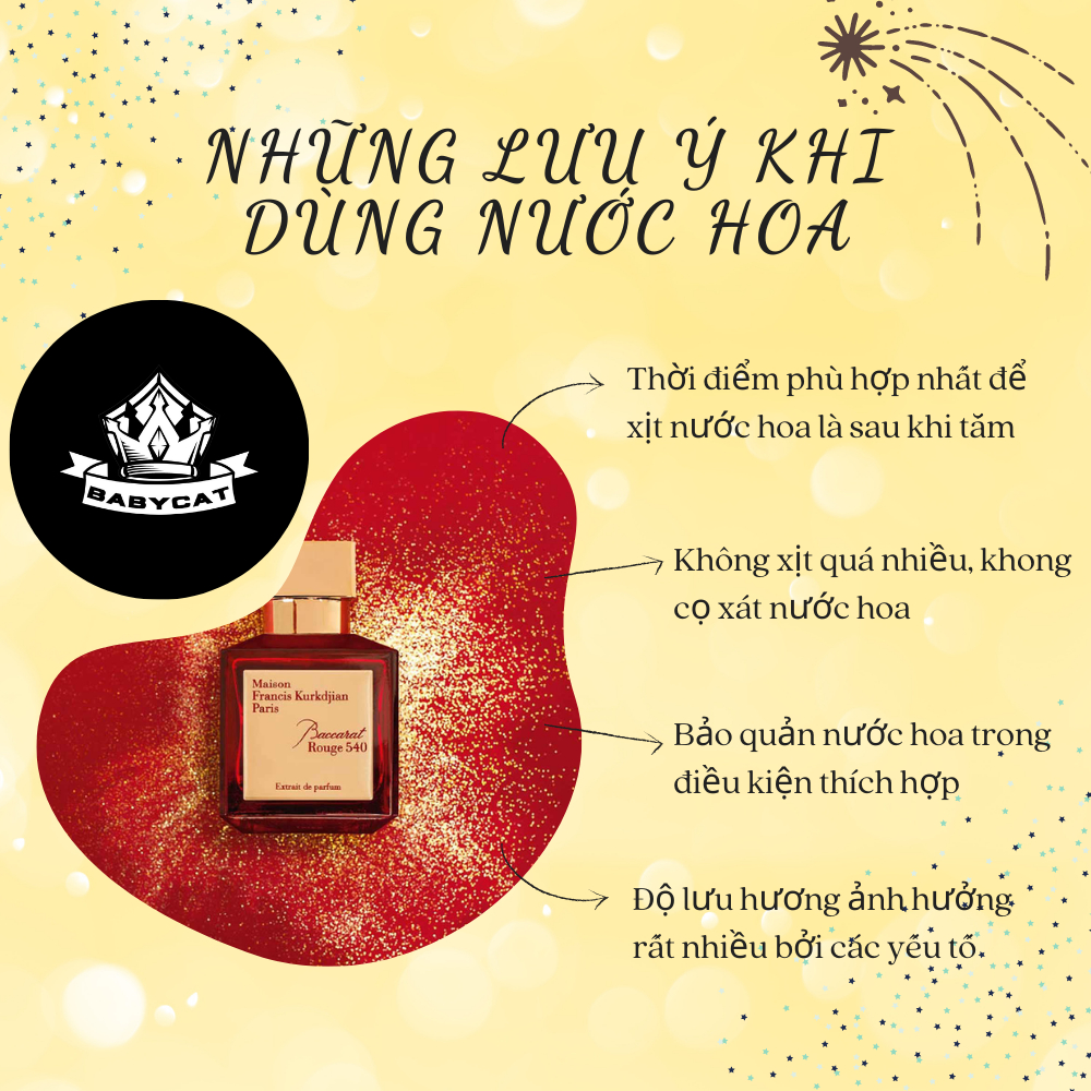 Nước hoa nữ maison mfk baccarat rouge 540 extrait de Parfum dạng chiết 10ml-Babycat Store