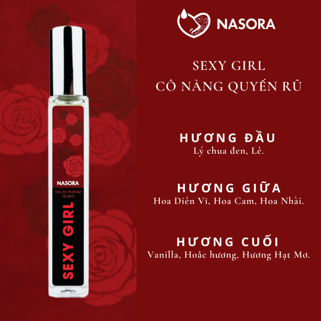 Nước Hoa Nữ Sexy Girl Nasora Premium Hương Thơm Quyến Rũ, Khiêu Gợi, Cá Tính, Dạng Xịt 10ML