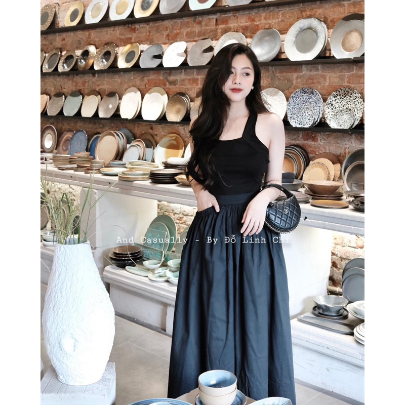 And Casually / Set áo cổ yếm + chân váy ( set rời )