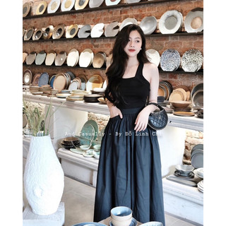 And Casually / Set áo cổ yếm + chân váy