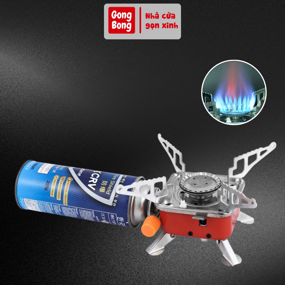 Bếp gas du lịch mini dã ngoại gấp gọn đa năng tiện lợi có van điều chỉnh ga cao cấp phù hợp đi mang đi xa