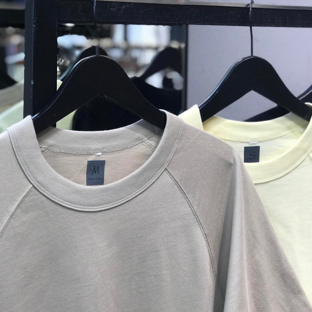 Áo phông nam nữ UNIQLO APNT11 tay lỡ form over dày dặn