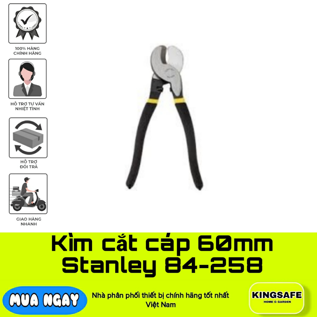 Kìm cắt cáp 60mm Stanley 84-258