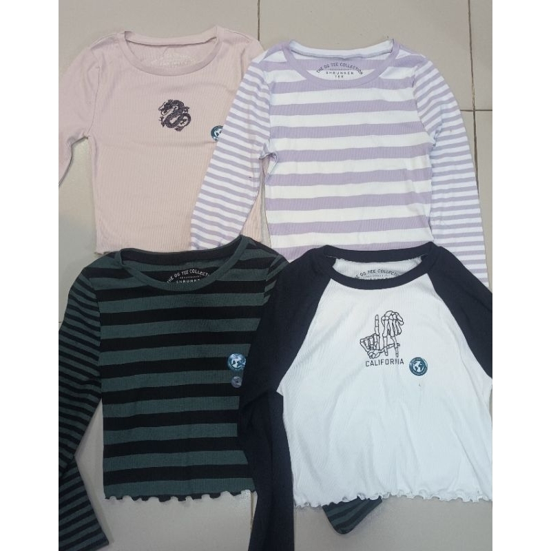 Áo thun croptop dáng body tay dài