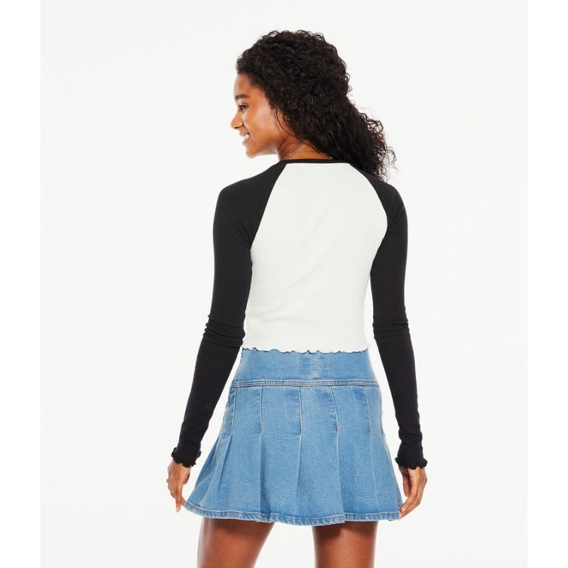 Áo thun croptop dáng body tay dài