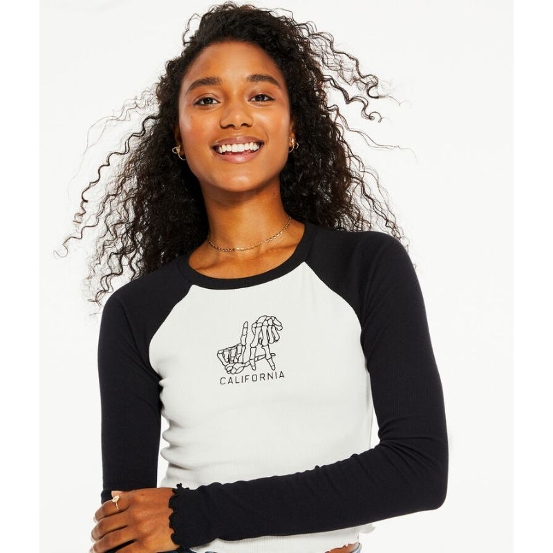 Áo thun croptop dáng body tay dài