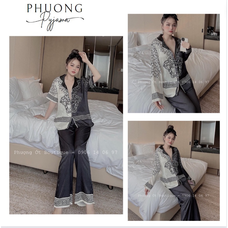 Bộ Pijama Nữ Ver Trắng Đen Tôn Vẻ Đẹp Của Phái Nữ Tại Nhà