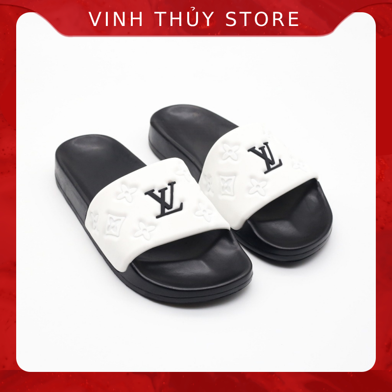 Dép Nam LV Quai Ngang ĐẾ PU Đi êm Chân Kiểu Dáng Thời Trang Năng Động