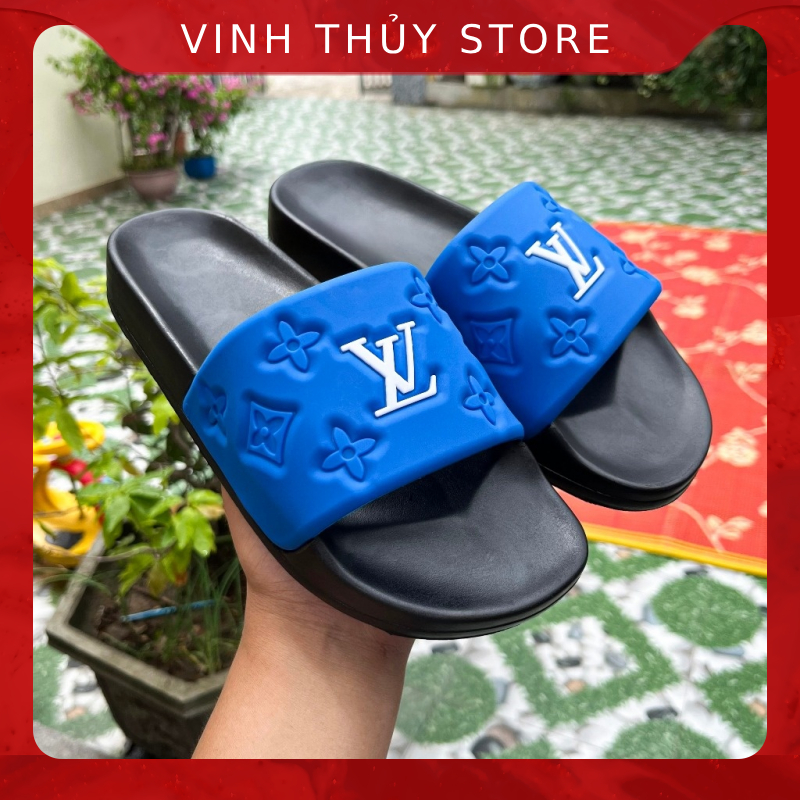 Dép Nam LV Quai Ngang ĐẾ PU Đi êm Chân Kiểu Dáng Thời Trang Năng Động