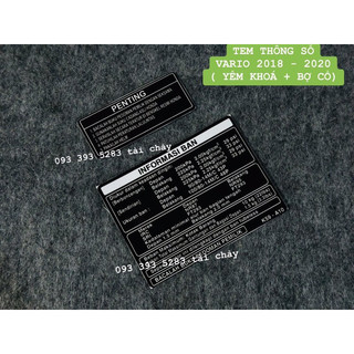 Tem thông số loại thường cho vario 2018 - 2020