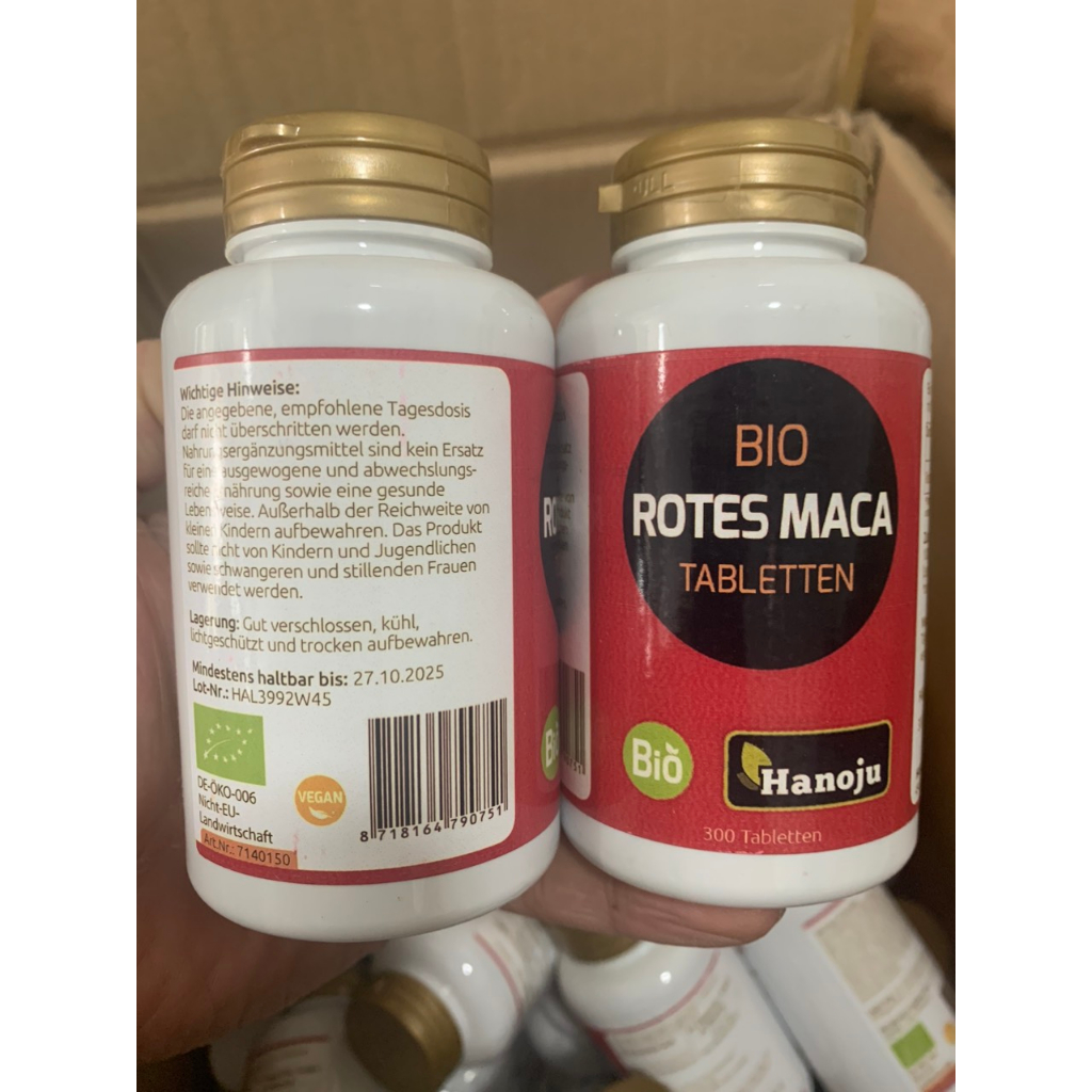 Viên Uống Bio Maca Đỏ Tabletten Hanoju Tăng Khả Năng Thụ Thai 300 Viên