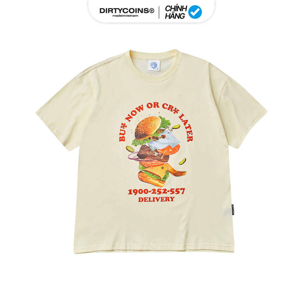 Áo Thun DirtyCoins Hamburger T-shirt - Cream