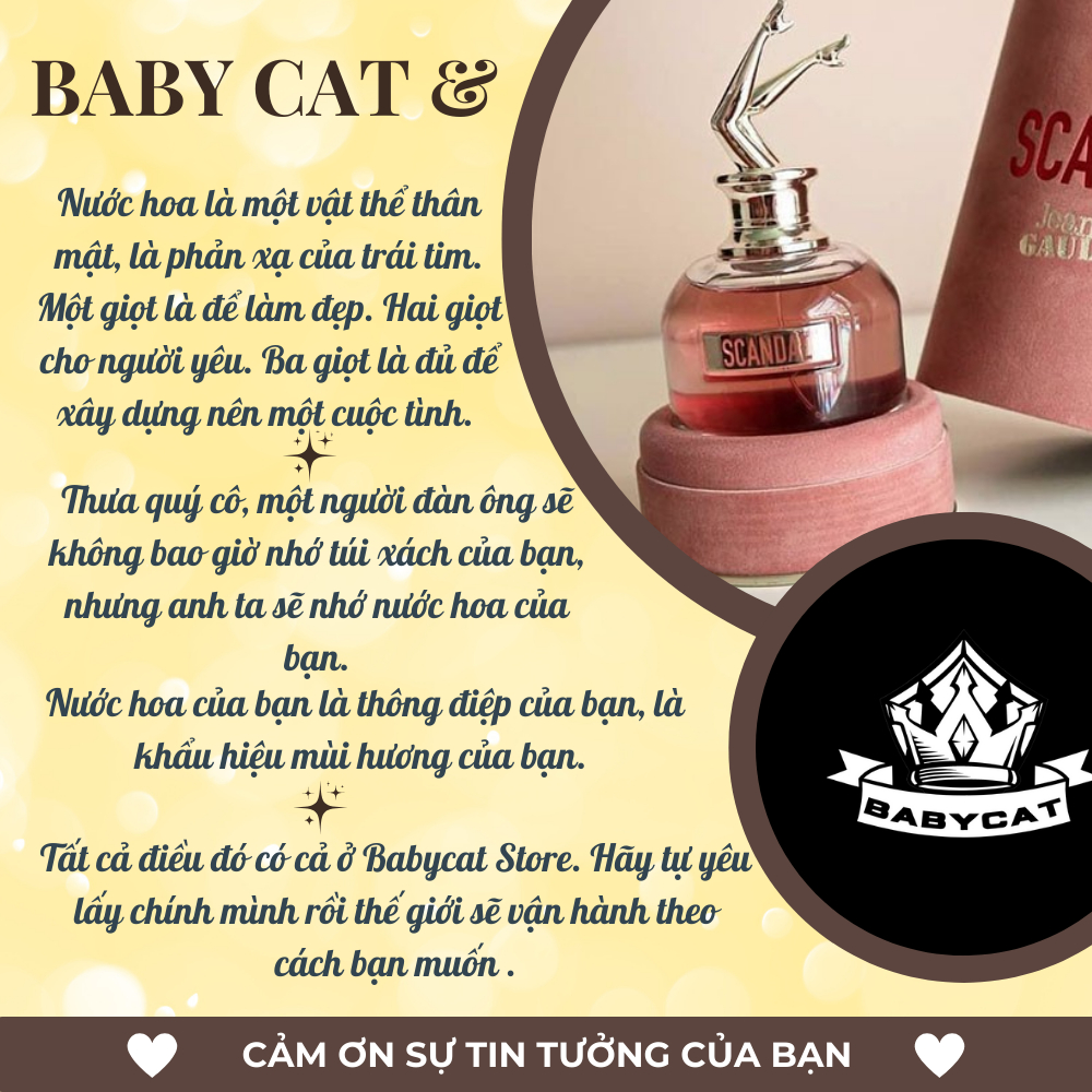 Nước hoa nữ Jean Paul Gaultier Scandal By Night EDP ngọt ngào quyến rũ chiết 10ml- Babycat Store