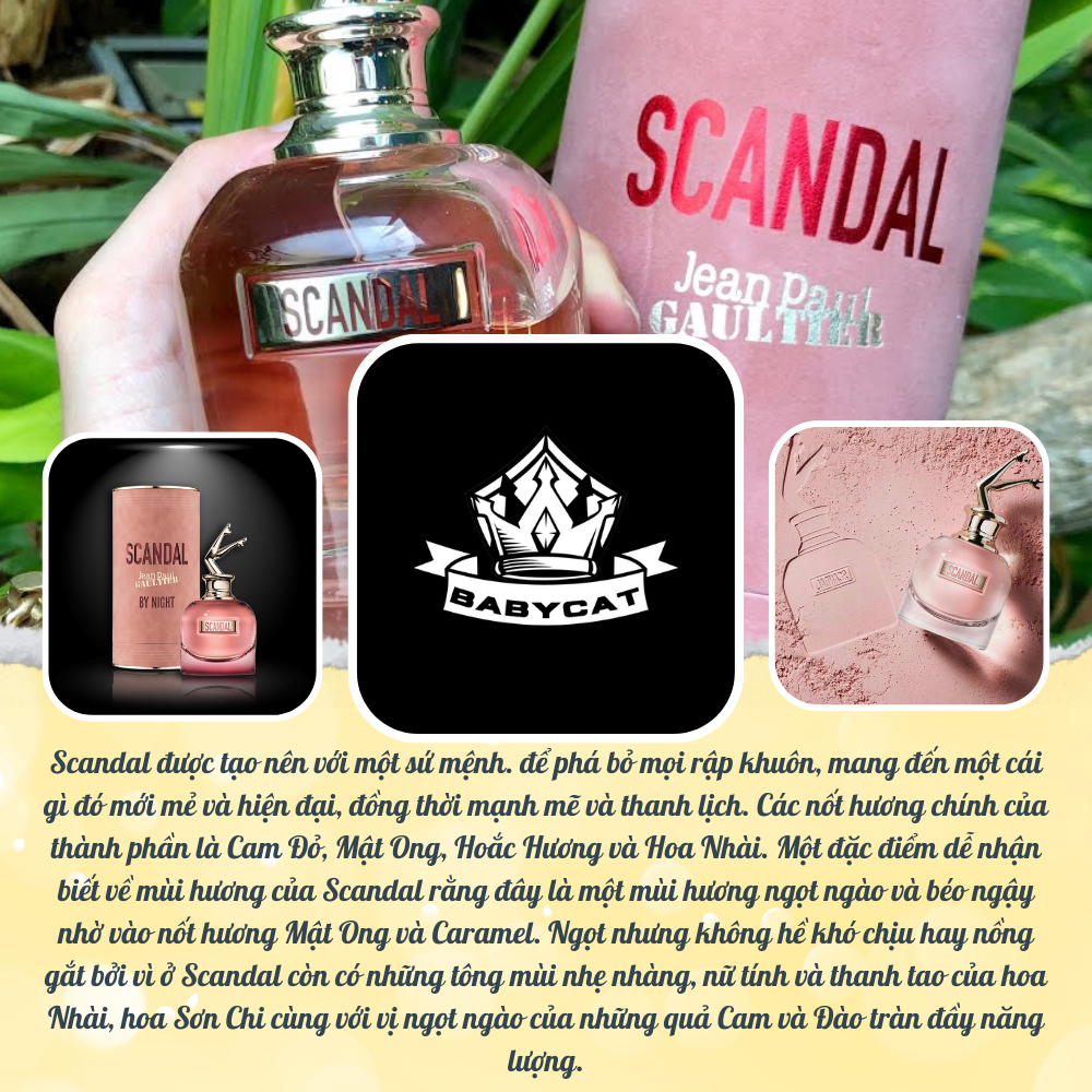 Nước hoa nữ Jean Paul Gaultier Scandal By Night EDP ngọt ngào quyến rũ chiết 10ml- Babycat Store