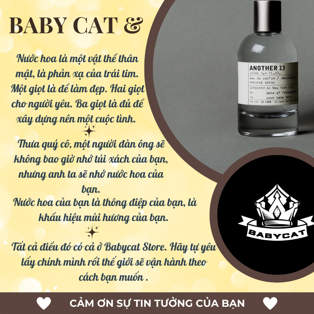 Nước hoa nam nữ Le Labo 13 Another Nước hoa Unisex lưu hương lâu lịch lãm-Babycat Store