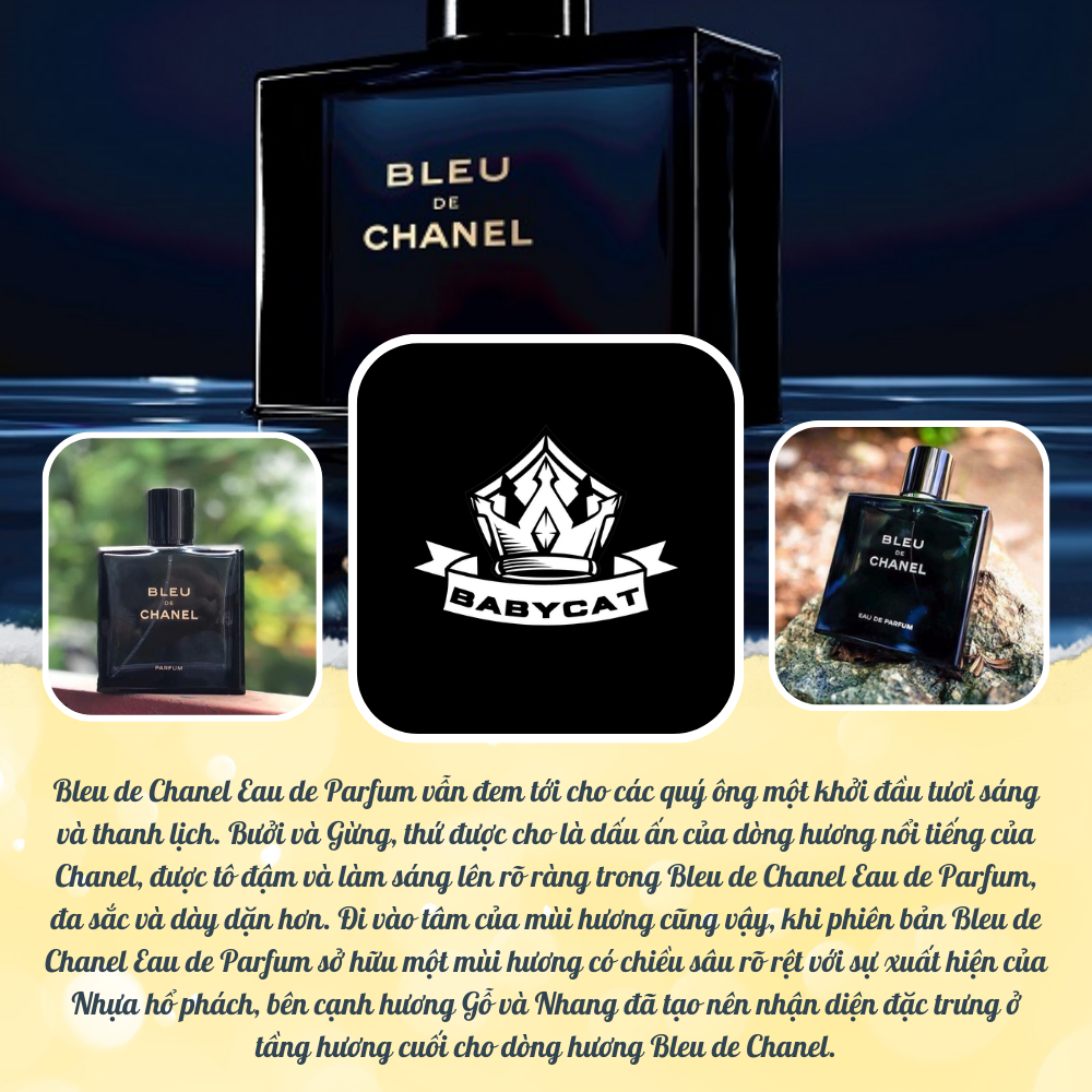 Nước hoa nam Bleu.De.Chanel.EDP chiết 10ml dầu thơm mạnh mẽ, nam tính, sang trọng- Babycat Store