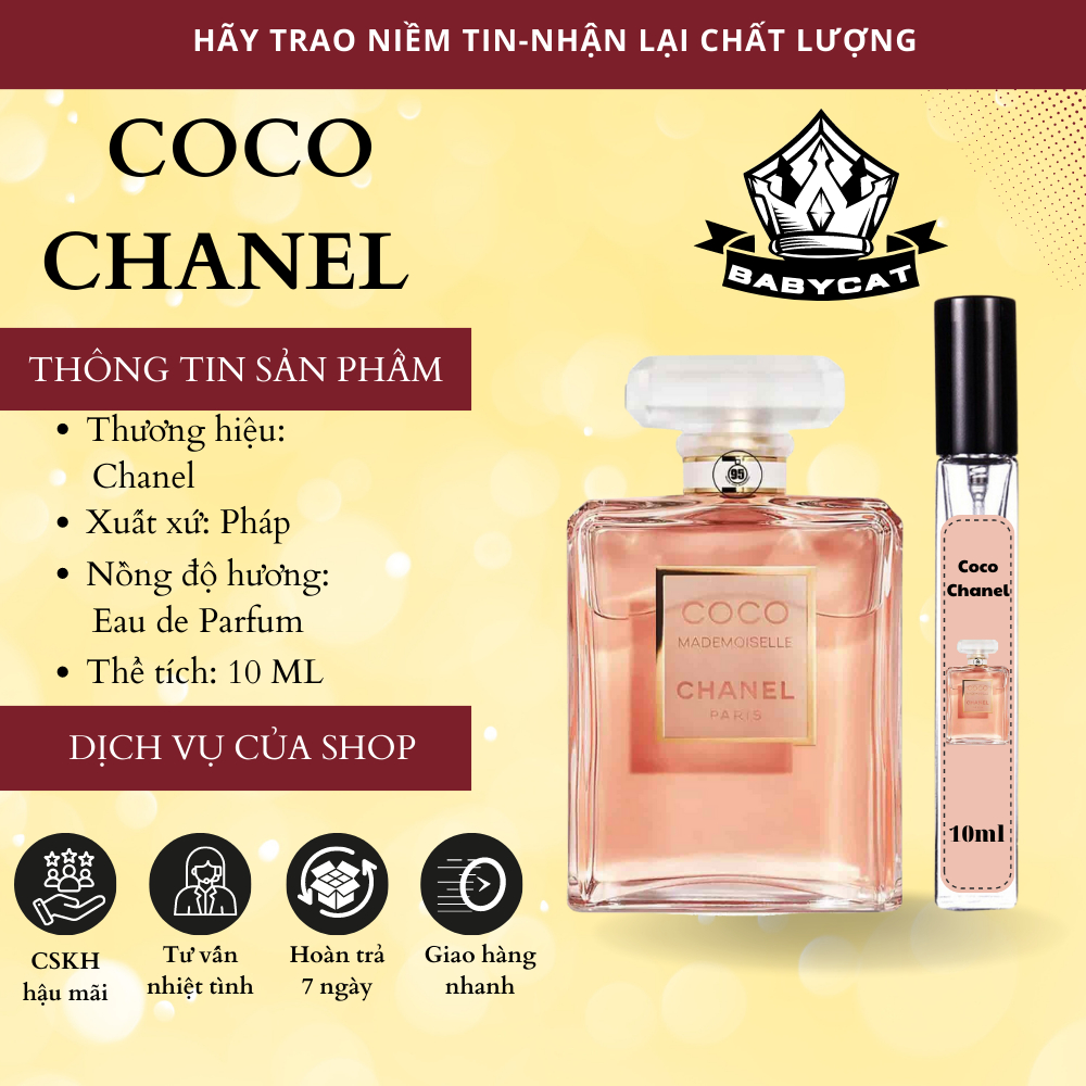 Nước Hoa Nữ Chanel.Coco.Mademoiselle.Intense EDP chiết 10ml phong cách gợi cảm quyến rũ- Babycat Store