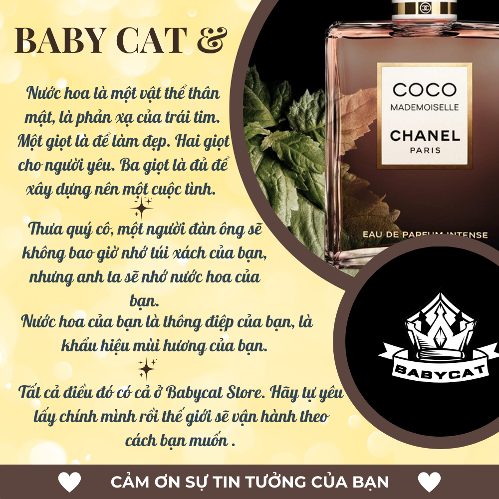Nước Hoa Nữ Chanel.Coco.Mademoiselle.Intense EDP chiết 10ml phong cách gợi cảm quyến rũ- Babycat Store | BigBuy360 - bigbuy360.vn