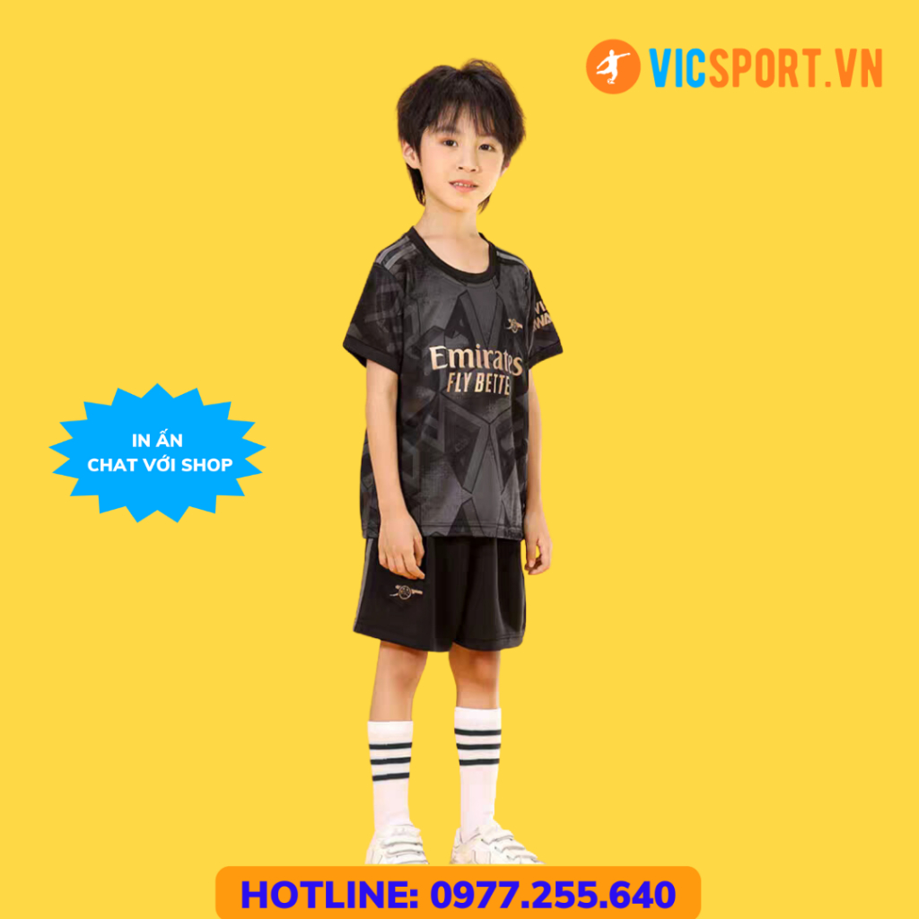 Áo bóng đá trẻ em , Quần Áo Đá Banh Cho Bé CLB Arsenal 22-23 thun lạnh siêu mát HP  - Vicsport