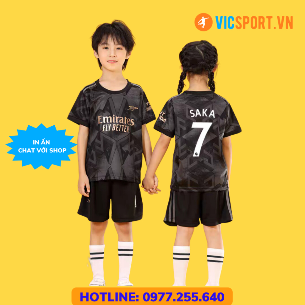 Áo bóng đá trẻ em , Quần Áo Đá Banh Cho Bé CLB Arsenal 22-23 thun lạnh siêu mát HP  - Vicsport