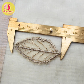 Lá ren thêu viền bô đê, lá vải đính váy áo, nguyên liệu may mặc, phụ liệu handmade