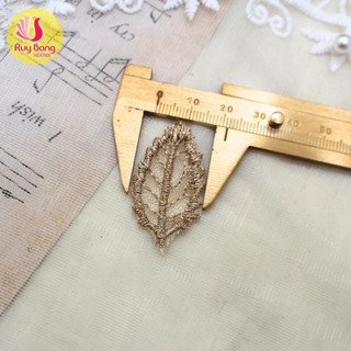 Lá ren thêu viền bô đê, lá vải đính váy áo, nguyên liệu may mặc, phụ liệu handmade